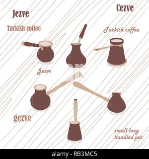 Coffee break. Coffee time. Coffee beans Turkish coffee Stock Vector