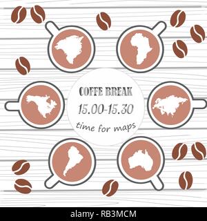 Coffee break. Coffee time. Coffee beans Turkish coffee Stock Vector