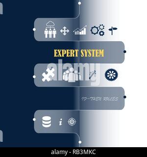 Expert system lettering  web design. Concept. Lettering. Light background Stock Vector
