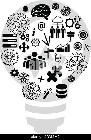 Expert system lettering  web design. Concept. Lettering. Light background Stock Vector