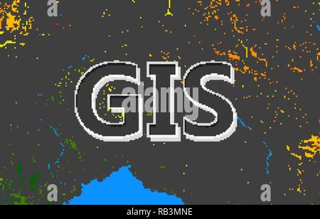 Geographic information systems, gis, cartography and mapping. Web mapping. GIS day Stock Vector