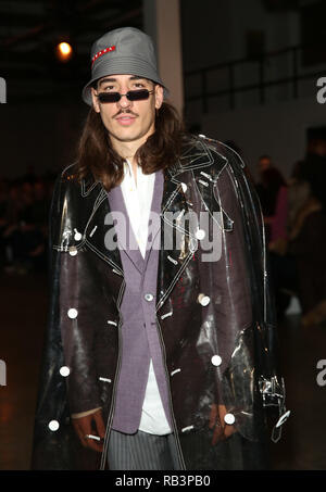 Hector Bellerin on the front row during the Christopher Raeburn London  Fashion Week Men's AW18 show, held at the BFC Show space, London. Picture  date: Sunday January 7th, 2018. Photo credit should