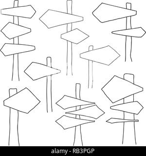 Set of different pointers on a white background. Vector. Stock Vector
