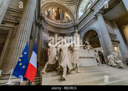 La Convention Nationale ,a sculpture in The Pantheon ,by Francois-Léon Sicard , The  Panthéon ,Paris,France Stock Photo