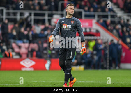 5th January 2019, Dean Court, Bournemouth, England; The Emirates FA Cup, 3rd Round, Bournemouth vs Brighton ; Artur Boruc (1) of bournemouth   Credit: Phil Westlake/News Images   English Football League images are subject to DataCo Licence