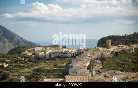 Mountain town in the Guadalest area, Costa Blanca Spain. Stock Photo