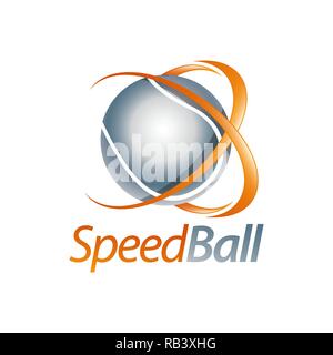 Speed ball shiny sphere logo concept design template idea Stock Vector