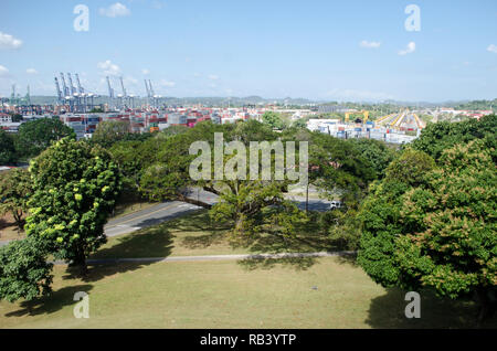 The port of Balboa area as seen from the Panama Canal Administration Building Stock Photo