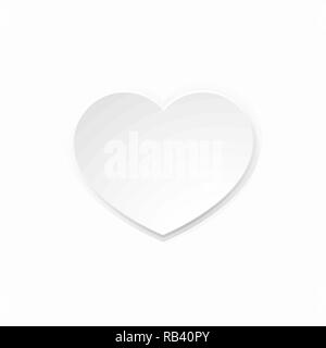 Valentines White Paper Heart Stock Vector