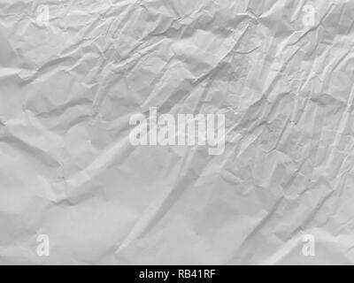 Crumpled white wrapping paper, closrup. Stock Photo