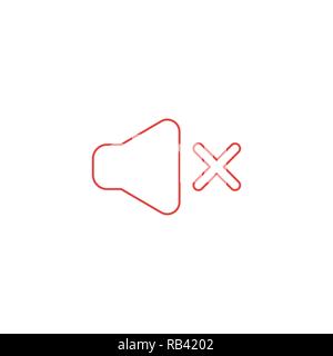 Vector illustration icon concept of sound off. Color outlines. Stock Vector