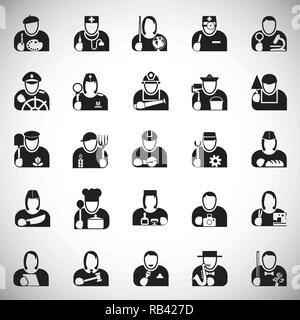 Occupations icon set on white background for graphic and web design, Modern simple vector sign. Internet concept. Trendy symbol for website design web button or mobile. Stock Vector