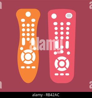 TV remote control colorful vector icons. Stock Vector