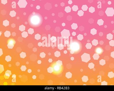 Abstract light background. Bokeh effect. Hexagons on gradient backdrop. Vector illustration Stock Vector