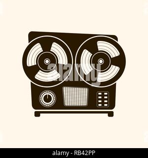 Cassette player retro style .Vector .On light background. Stock Vector