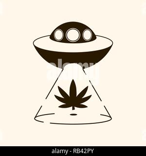 Cannabis black silhouette logo. Hemp icons. Sign T-shirts for design, creating corporate identity and promotional products. Stock Vector