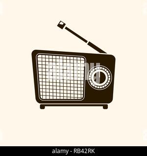 Old radio. Illustration of an old radio of the last century. Stock Vector