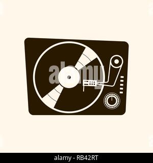 Retro vinyl player 60s vector illustration on light background Stock Vector