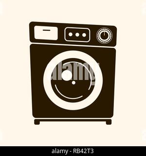 Retro Washing machine Vector illustration on light background. Stock Vector