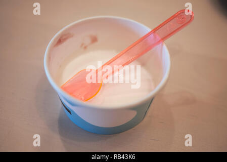 Empty ice cream cup Stock Photo