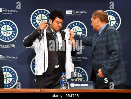 Bronx, United States. 18th Dec, 2019. Amy Cole, Gerrit Cole and Scott Boras  look on as the New York Yankees hold a press conference introducing their  new $324 million pitcher Gerrit Cole