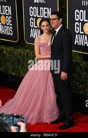 Beverly Hills, USA. 06th Jan, 2019. LOS ANGELES, CA. January 06, 2019: Emmy Rossum &  Sam Esmail at the 2019 Golden Globe Awards at the Beverly Hilton Hotel.  © 2019 JRC Photo Library/PictureLux ALL RIGHTS RESERVED. Credit: PictureLux / The Hollywood Archive/Alamy Live News Stock Photo