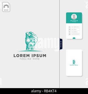 brain molecular tech logo template vector illustration, and free business card design template Stock Vector