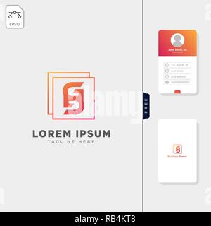brain molecular tech logo template vector illustration, and free business card design template Stock Vector