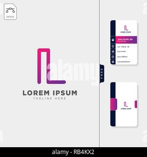 minimal L real estate logo template vector illustration,free business card design template Stock Vector
