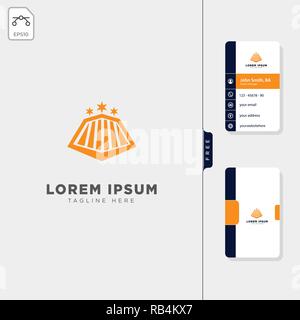insurance train transportation logo template vector illustration free business card design template Stock Vector