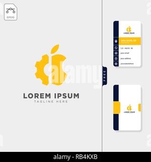 apple repair settings logo template vector illustration free business card design template Stock Vector