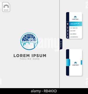 brain, ct scan minimal logo template vector illustration free business card design template Stock Vector
