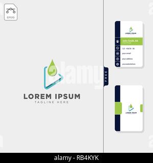 garage oil services concept logo template vector illustration free business card design template Stock Vector