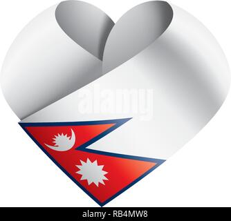Nepal flag, vector illustration on a white background Stock Vector