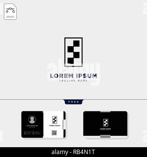 minimal s initial logo template vector illustration and free business card design template Stock Vector