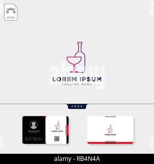 fast food restaurant logo template vector illustration and free business card design Stock Vector