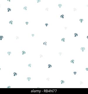 Seamless pattern, abstract blue balloons flying isolated on white background, vector illustration Stock Vector