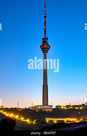 The Baku TV Tower is a free standing concrete telecommunications tower ...