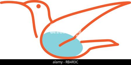 flying bird line art creative logo template vector illustration - vector Stock Vector