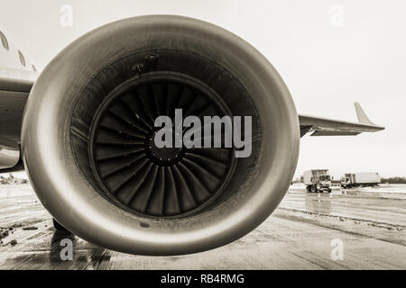 Airliner Jet Engine Intake Stock Photo