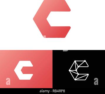 Letter C Set Logo template vector illustration ready use for technology, business, monogram designs - vector Stock Vector