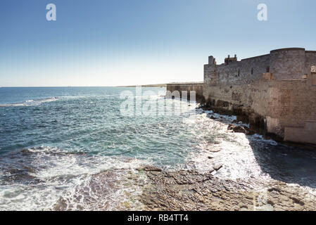 Mediterranean Sea architecture in Ortigia, Sicily Stock Photo