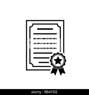 Certificate icon Achievement, award diploma symbol Stock Vector