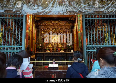 Taipei, Taiwan - November 22, 2018 : The most Longshan Temple in Taipei, Taiwan. This temple honors a mixture of both Buddhist and Taoist deities. Stock Photo