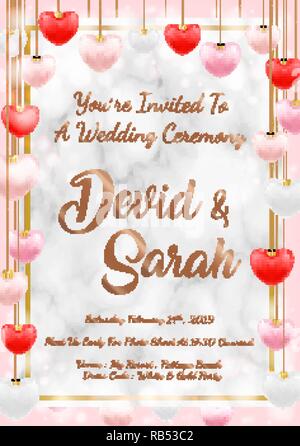 sample wedding card invitation template vector eps Stock Vector