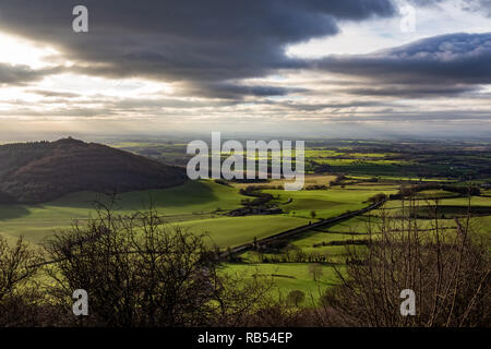 Vale of York from Sutton Bank, North Yorkshire, England, UK Stock Photo