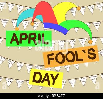 Funny background for April Fool Day. Vector illustration Stock Vector