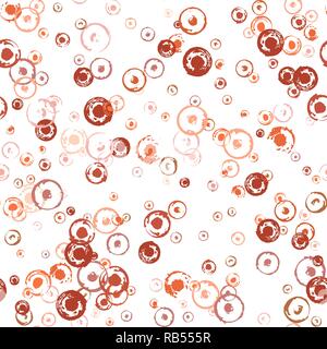 Seamless pattern of round brown and red blots of ink . Vector illustration. Stock Vector