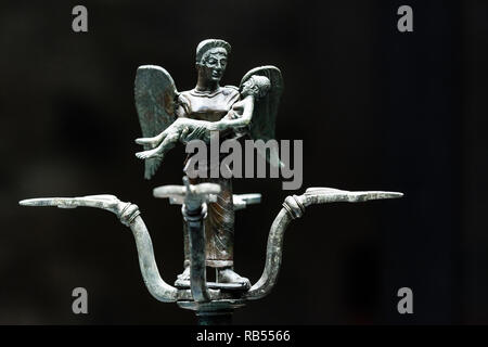 Italy Basilicata Melfi Castle National archeologic museum,Bronze candelabra of Etruscan production (Vulci?) Stock Photo