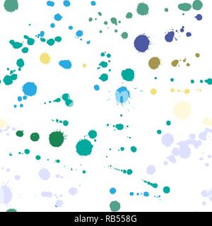 Seamless pattern of ink stains on white background. Vector illustration Stock Vector